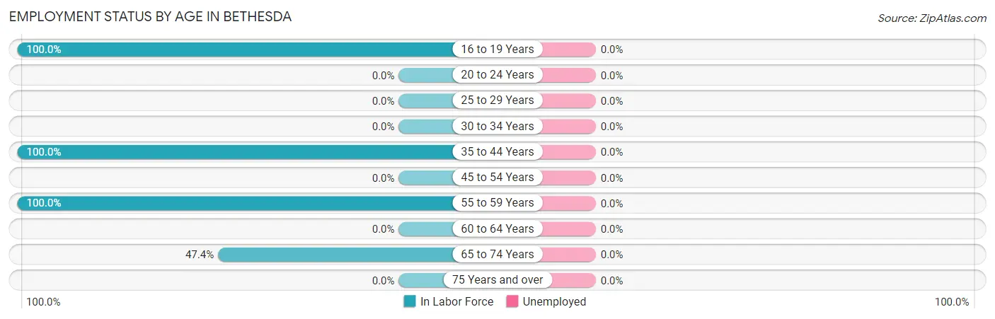 Employment Status by Age in Bethesda