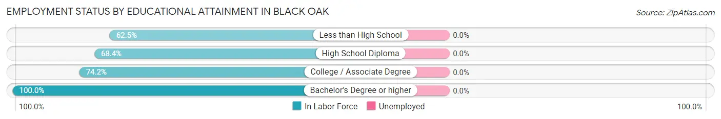 Employment Status by Educational Attainment in Black Oak