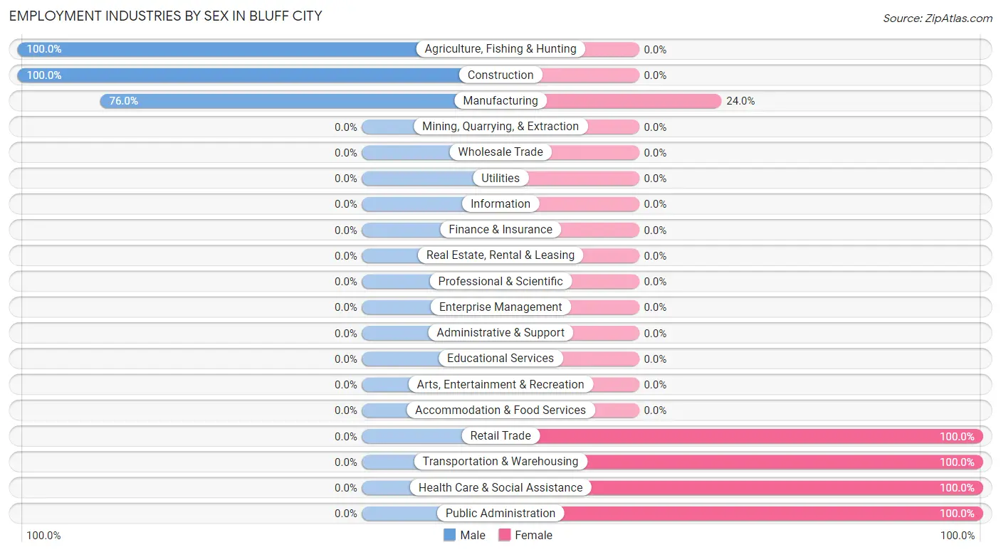 Employment Industries by Sex in Bluff City