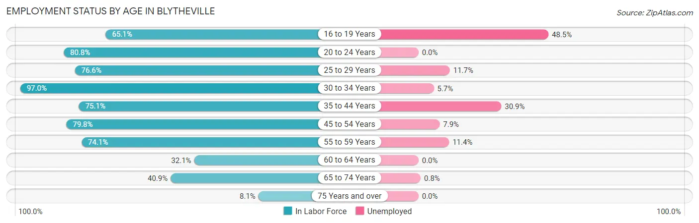 Employment Status by Age in Blytheville