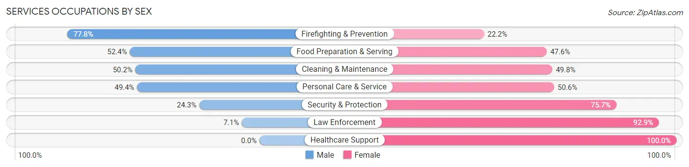 Services Occupations by Sex in Blytheville