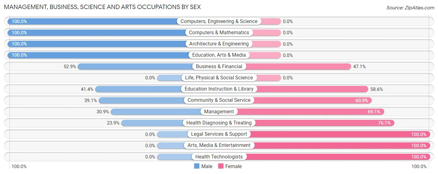 Management, Business, Science and Arts Occupations by Sex in Bono