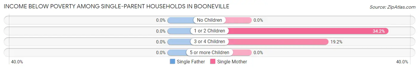 Income Below Poverty Among Single-Parent Households in Booneville