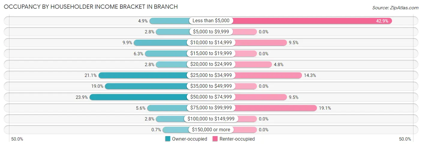 Occupancy by Householder Income Bracket in Branch