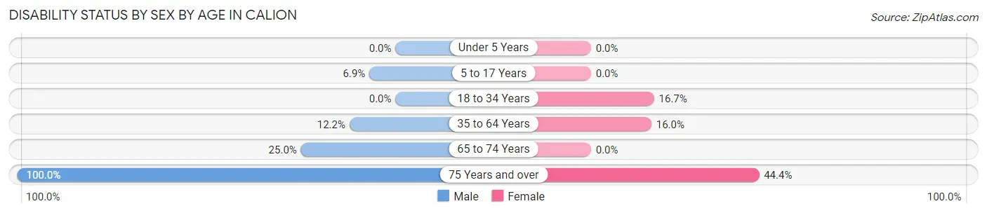 Disability Status by Sex by Age in Calion