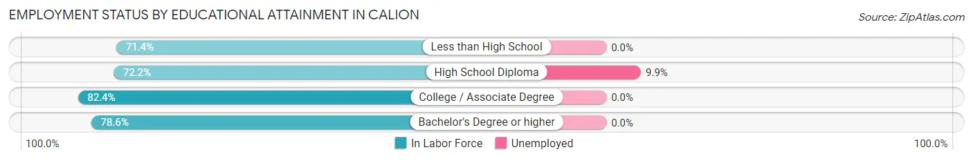 Employment Status by Educational Attainment in Calion