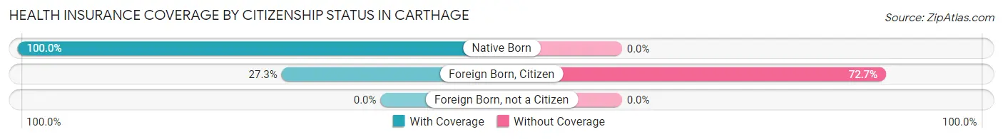 Health Insurance Coverage by Citizenship Status in Carthage