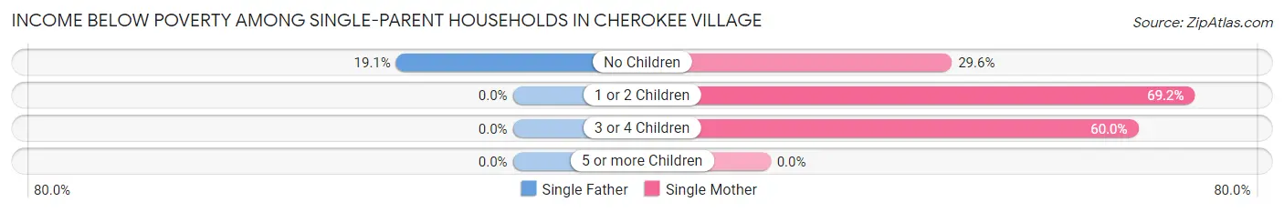 Income Below Poverty Among Single-Parent Households in Cherokee Village