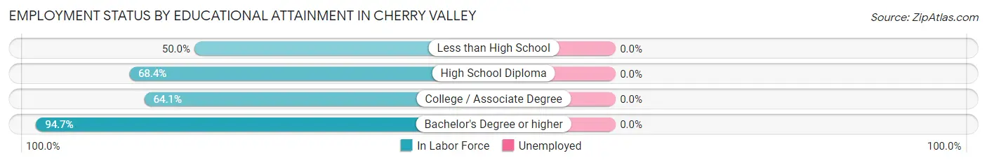 Employment Status by Educational Attainment in Cherry Valley