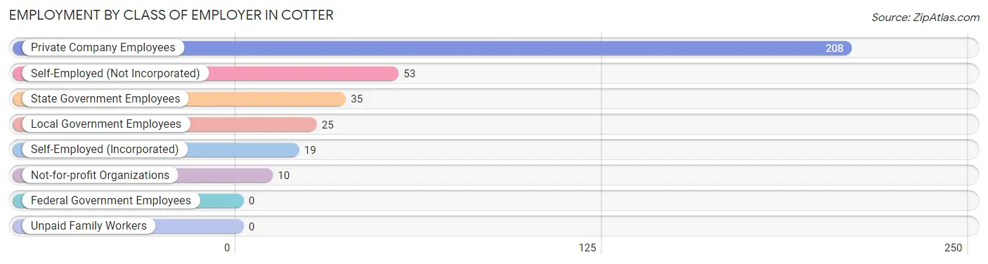 Employment by Class of Employer in Cotter