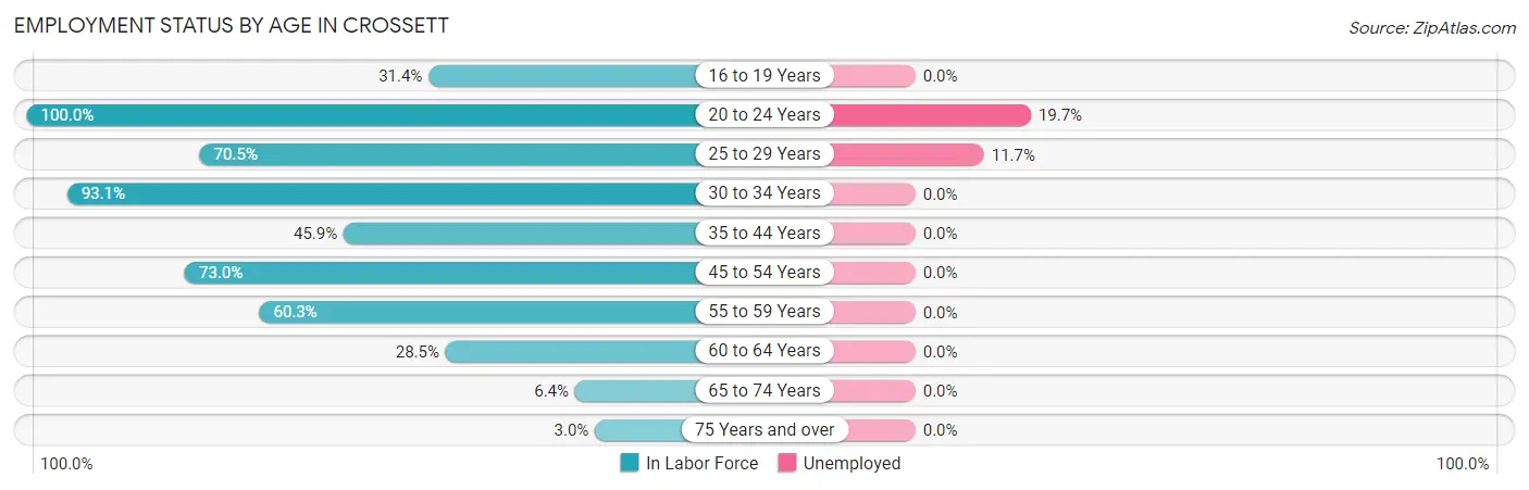 Employment Status by Age in Crossett