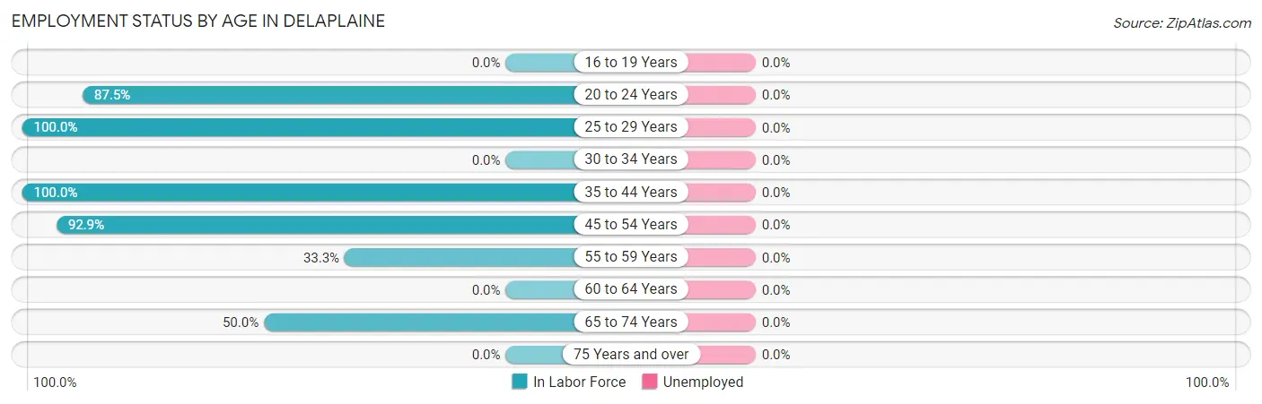 Employment Status by Age in Delaplaine