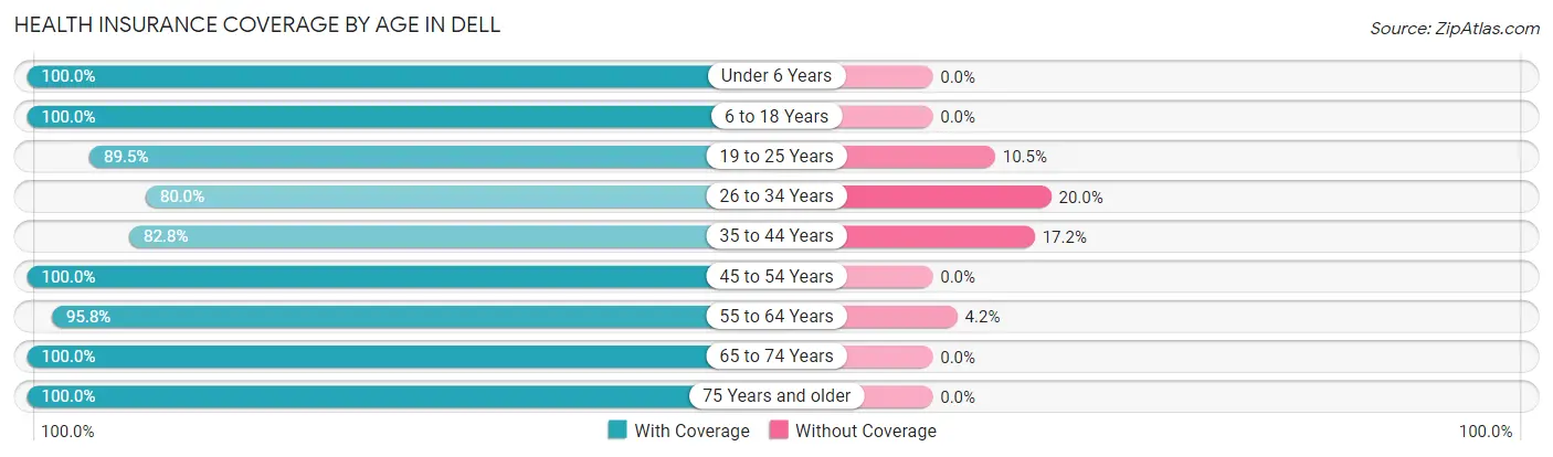 Health Insurance Coverage by Age in Dell
