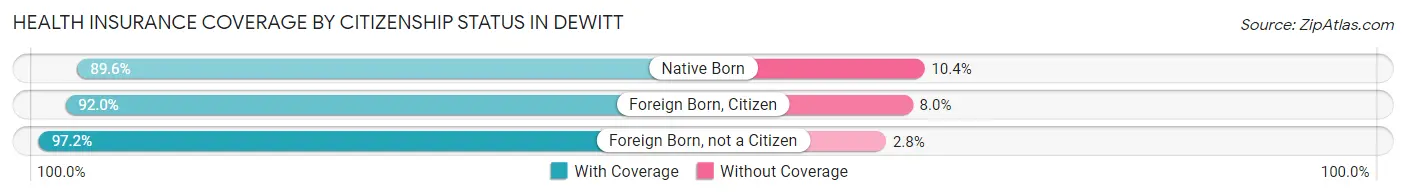 Health Insurance Coverage by Citizenship Status in DeWitt