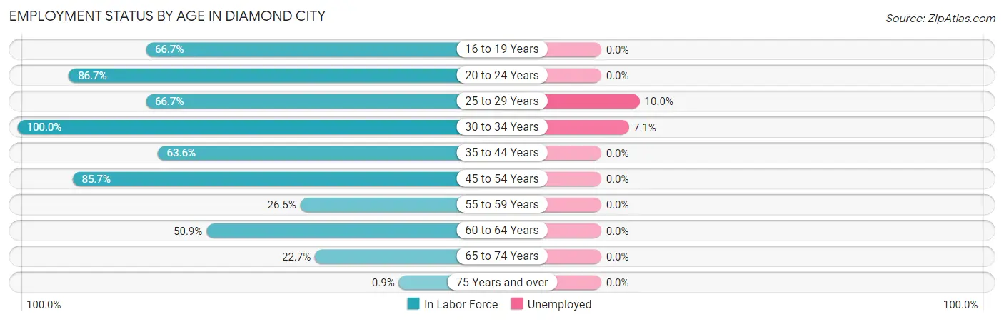 Employment Status by Age in Diamond City