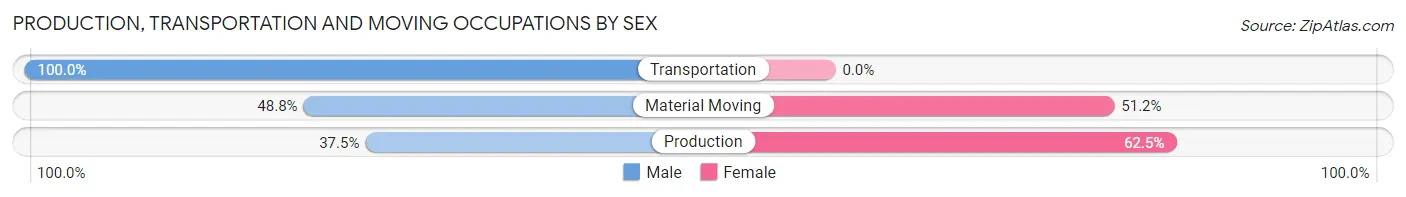 Production, Transportation and Moving Occupations by Sex in Diamond City