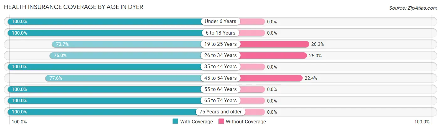 Health Insurance Coverage by Age in Dyer