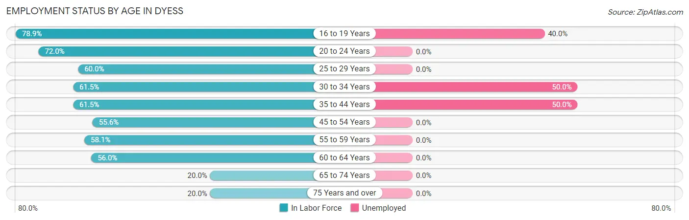 Employment Status by Age in Dyess
