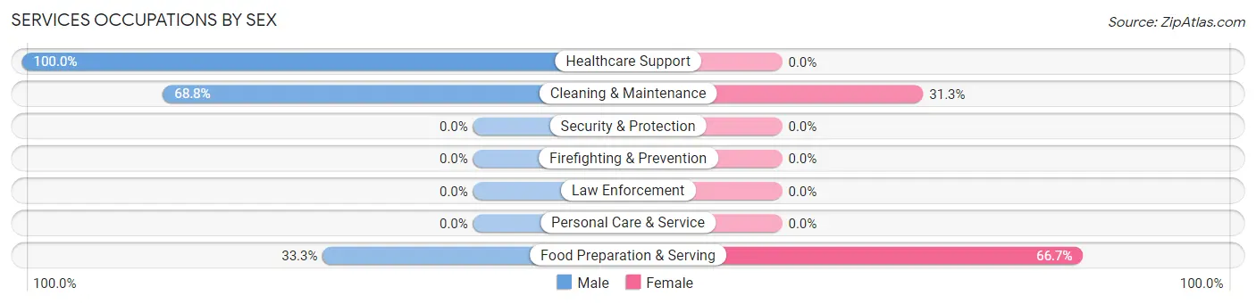 Services Occupations by Sex in Dyess