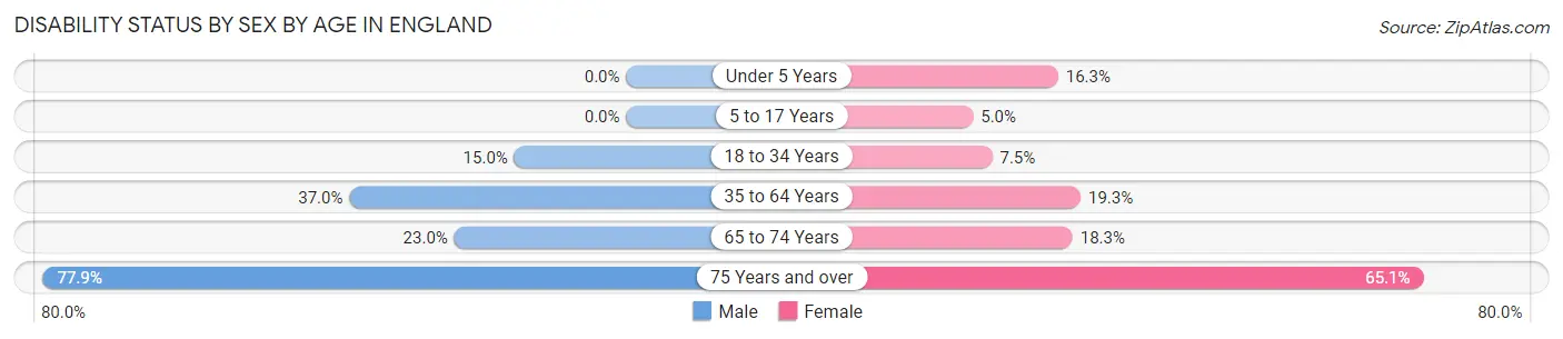 Disability Status by Sex by Age in England