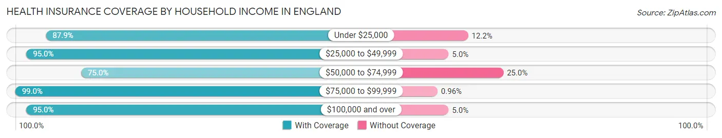 Health Insurance Coverage by Household Income in England