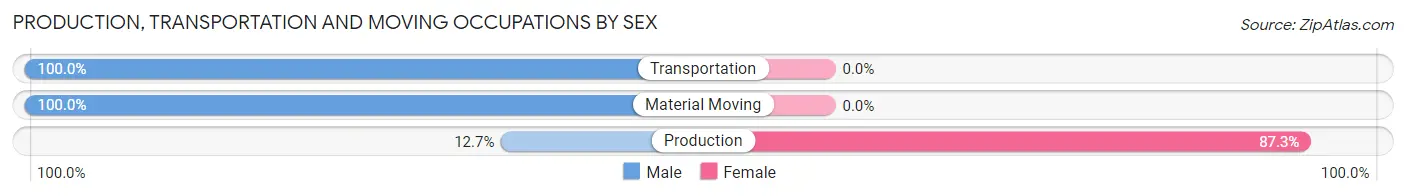 Production, Transportation and Moving Occupations by Sex in England