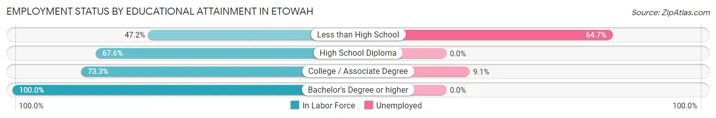 Employment Status by Educational Attainment in Etowah