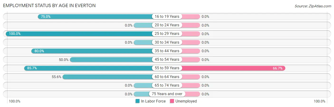 Employment Status by Age in Everton