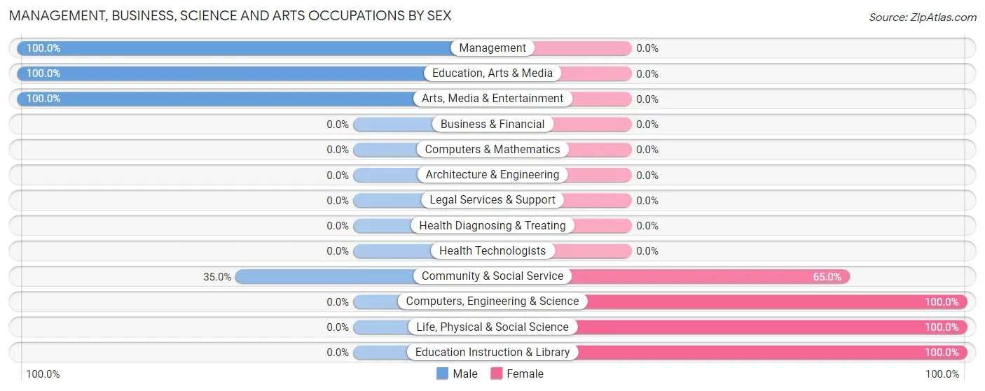 Management, Business, Science and Arts Occupations by Sex in Fouke