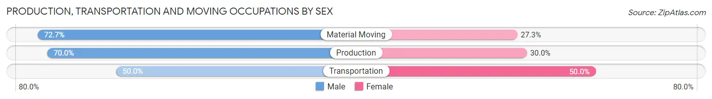 Production, Transportation and Moving Occupations by Sex in Fountain Hill