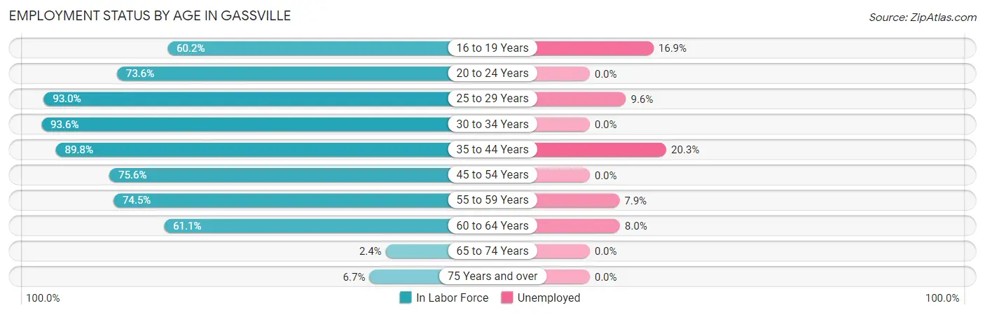 Employment Status by Age in Gassville