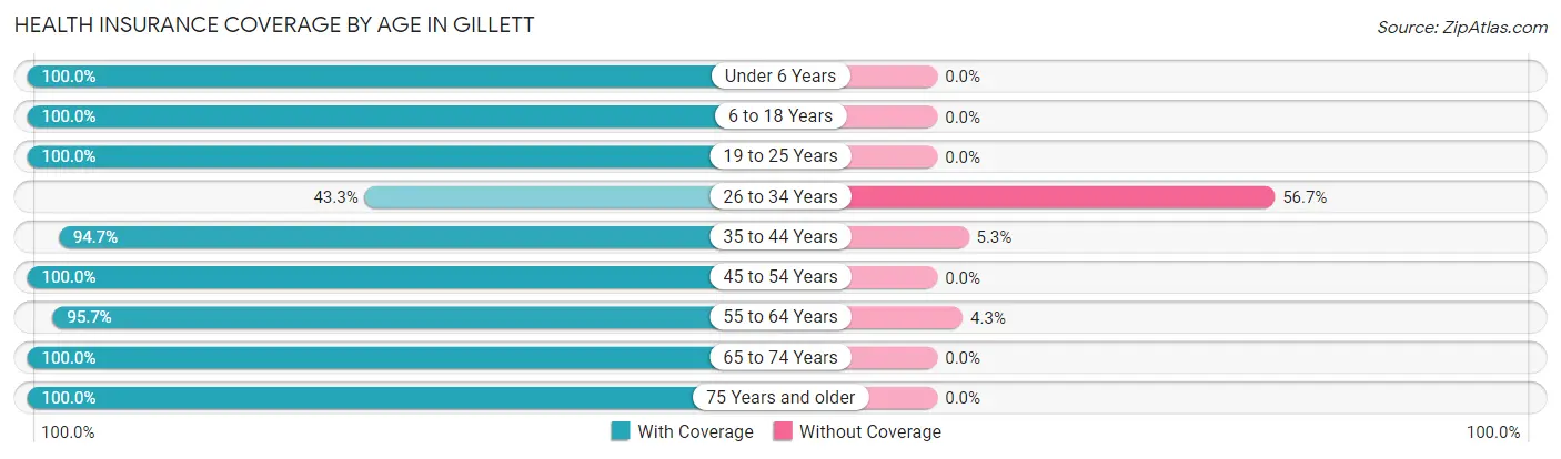 Health Insurance Coverage by Age in Gillett