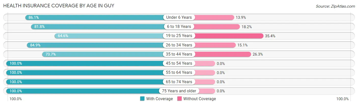 Health Insurance Coverage by Age in Guy