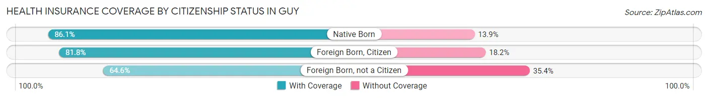 Health Insurance Coverage by Citizenship Status in Guy