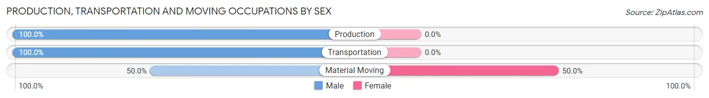 Production, Transportation and Moving Occupations by Sex in Guy