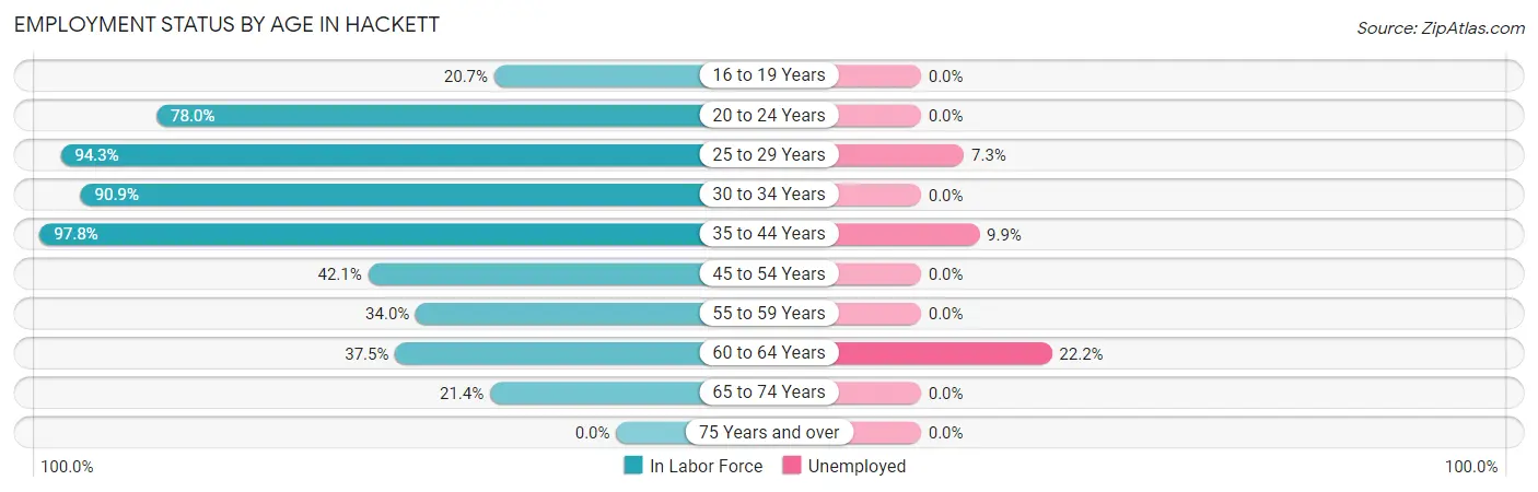 Employment Status by Age in Hackett