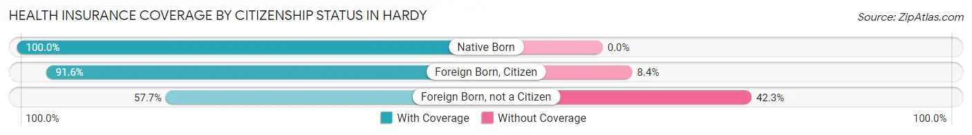 Health Insurance Coverage by Citizenship Status in Hardy