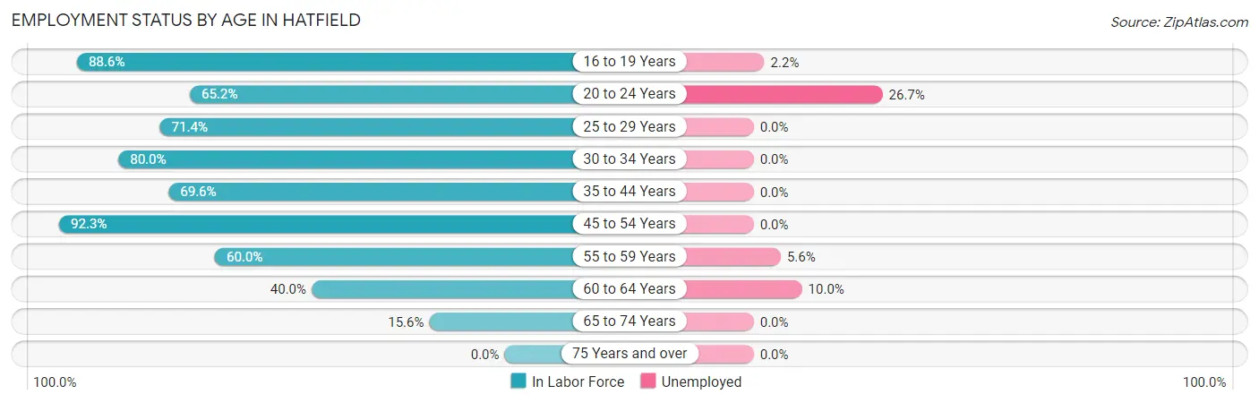 Employment Status by Age in Hatfield