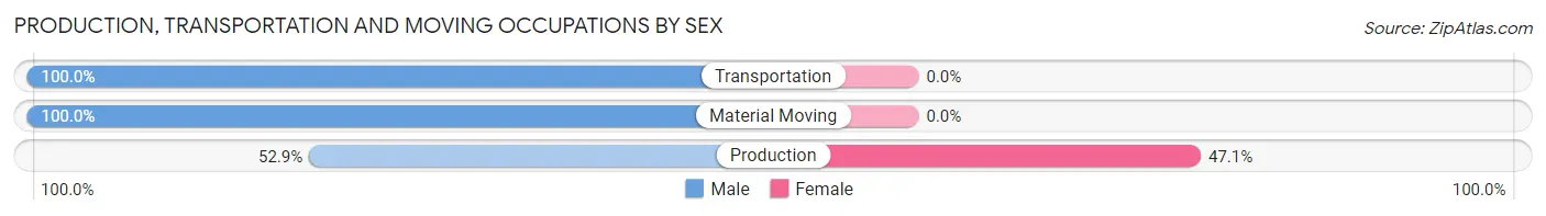 Production, Transportation and Moving Occupations by Sex in Higginson
