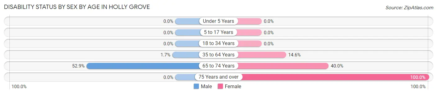 Disability Status by Sex by Age in Holly Grove