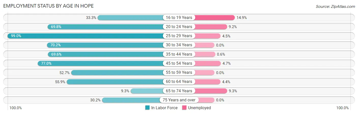 Employment Status by Age in Hope