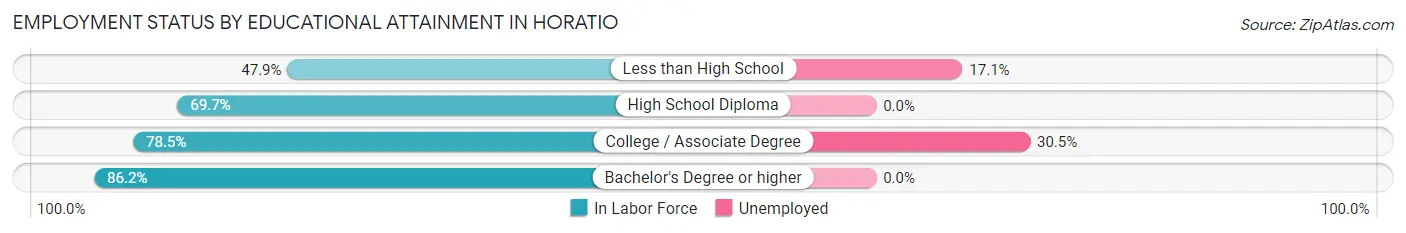 Employment Status by Educational Attainment in Horatio