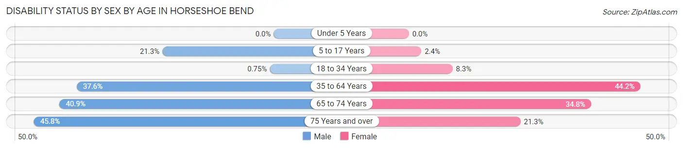 Disability Status by Sex by Age in Horseshoe Bend
