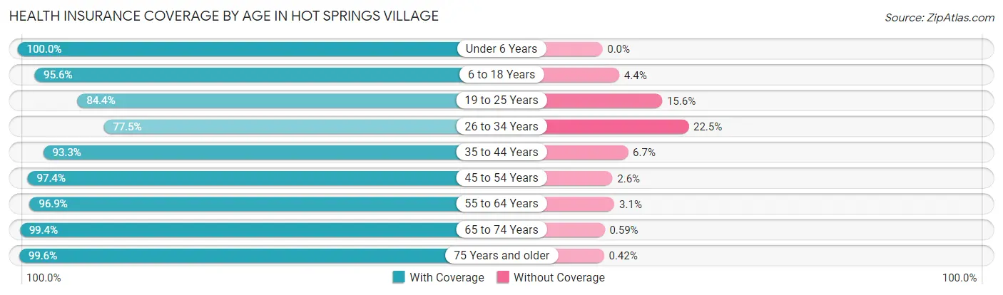 Health Insurance Coverage by Age in Hot Springs Village