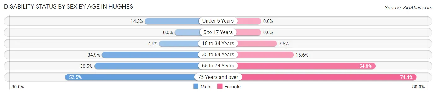 Disability Status by Sex by Age in Hughes