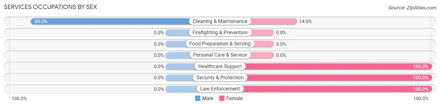 Services Occupations by Sex in Hughes