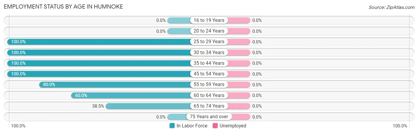 Employment Status by Age in Humnoke