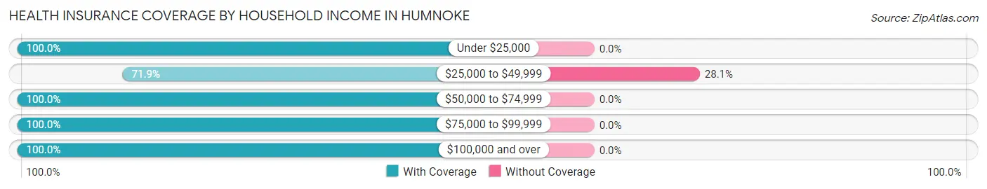 Health Insurance Coverage by Household Income in Humnoke