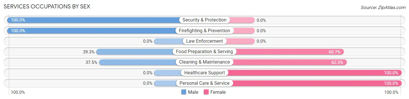 Services Occupations by Sex in Imboden