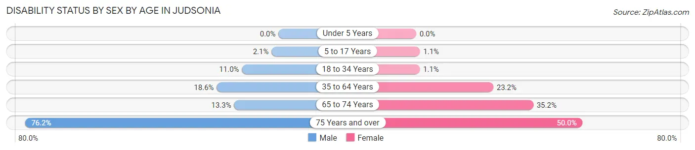 Disability Status by Sex by Age in Judsonia